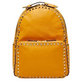 Valentino Rockstud Backpack in Yellow Gold Leather Golden