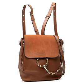 Chloé Chloe Faye Backpack in Brown Leather and Suede Brown