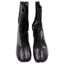 Maison Martin Margiela Maison Margiela Bottines Tabi Cuir Verni Noir Noir