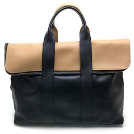 3.1 Phillip Lim Bicolor Leder Handtasche Schwarz Beige