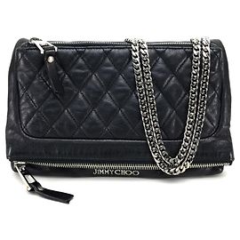 Borsa a tracolla in pelle trapuntata Jimmy Choo Nero