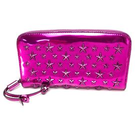 Jimmy Choo Metallic Purple Star Stud Filipa Wallet Dark purple