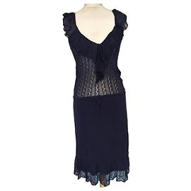 Vanessa Bruno Vestido de Punto Couture Papillon Morado oscuro