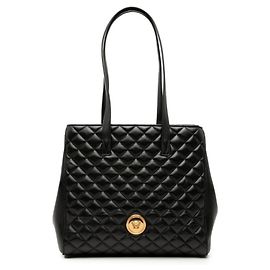 Saco Tote acolchoado Versace Medusa Preto