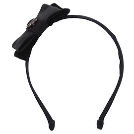 Diadema Chanel Coco Mark de cinta de satén y terciopelo Negro