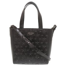 Jimmy Choo Mini Pegassi Handtasche mit Sternenprägung Schwarz