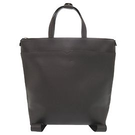 Valextra V-Line Leather Black Tote Bag Black