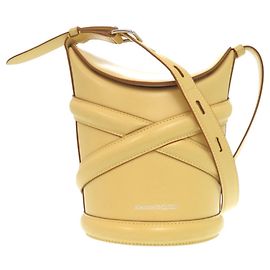 Bolsa de ombro em couro amarelo Alexander McQueen Amarelo