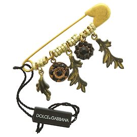 Broche en métal noir Dolce & Gabbana Noir