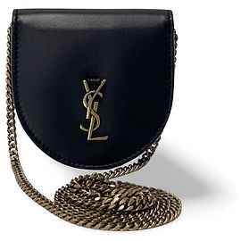 Autre Marque Saint Laurent Kaia Flap Satchel Leather North South Noir