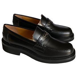 Mocasines de piel negra Christian Dior Negro