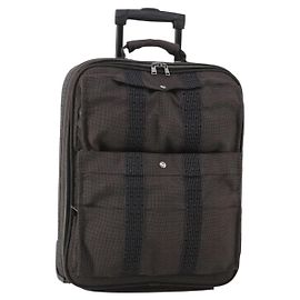 Hermès HERMES Her Line Suitcase Canvas Gray Silver Auth 202265 Marrom Prata