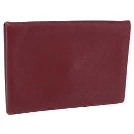 Hermès Tarjetero HERMES Calvi de piel rojo auténtico 202724M Roja