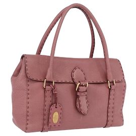 Sac Cabas FENDI Celeria en Cuir Rose Or Auth 203204 Rose Doré