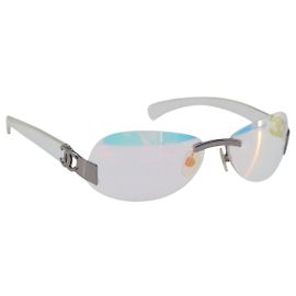 Occhiali da sole senza montatura CHANEL plastica Clear CC Auth BA15679 Altro