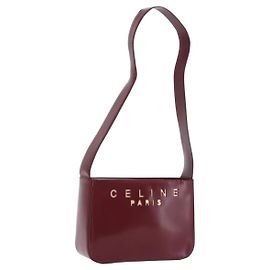 Céline Sac à épaule CELINE en cuir Bordeaux doré Auth ka6074 Autre Bordeaux