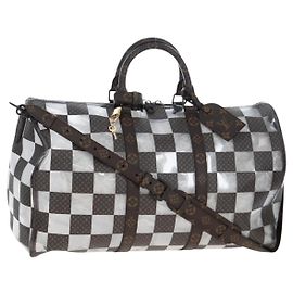 Bolso LOUIS VUITTON monogram chess Keepall Bandouliere 50 M20864 LV Auth 199399SM Monograma