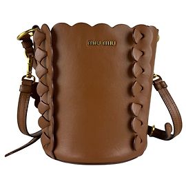 Bolsa de mão/Bolsa de ombro em couro Miu Miu Marrom
