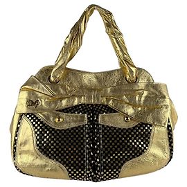 Autre Marque D&G Lederhandtasche in Schwarz und Gold Schwarz Golden