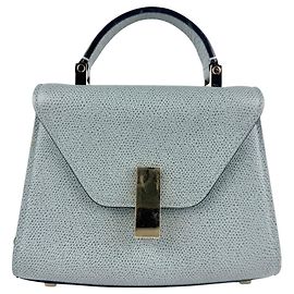 Borsa a tracolla in pelle Valextra Micro Iside Marrone Blu