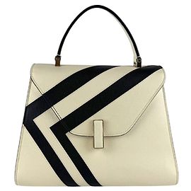 Borsa a mano in pelle Valextra Iside Nero Crudo