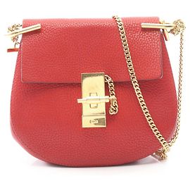 Chloé Drew Handtasche aus rotem Leder Rot