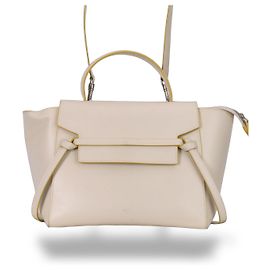 Céline Cinturón Celine Mini de piel de becerro Beige