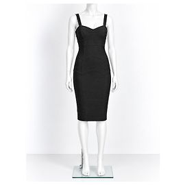 Diane von Furstenberg Vestido Bandage Negro Slippery Negro