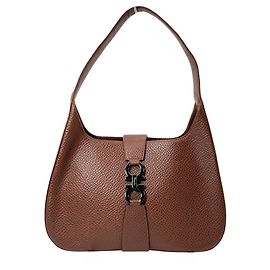 Sac à épaule Salvatore Ferragamo Gancini Marron