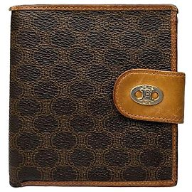 Céline Portefeuille bifold Vintage Celine Macadam Canvas Brown Tan Marron
