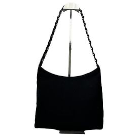 Salvatore Ferragamo Bolsa Tiracolo com Aba Vintage Ferragamo em Nylon Preto Prata Preto