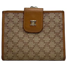 Céline Vintage Celine Macadam Canvas Bifold Wallet Beige Brown Beige