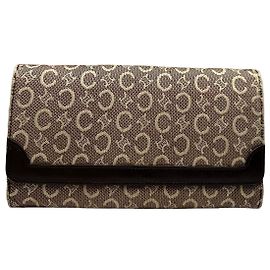 Céline Portefeuille bifold Vintage Celine Macadam Canvas Beige Brown Beige