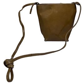Vintage Issey Miyake Smooth Leather Pouch Bag Hellbraun Braun
