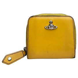 Vintage Vivienne Westwood Smooth Leather Zip Wallet Yellow Black Yellow