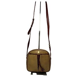 Bolso bandolera Vintage Cartier Must de Cartier de cuero texturizado Tan Burgundy Camello