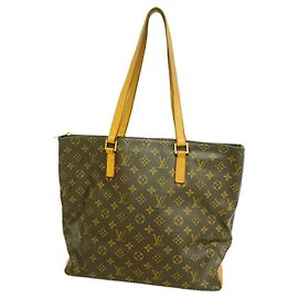 Louis Vuitton Monogram Cabas Mezzo Tote Bag Braun
