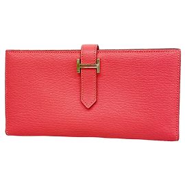 Hermès Portafoglio lungo Hermes Bearn Soufflé Rosa