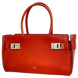 Sac à main en cuir Gancini Salvatore Ferragamo Rouge