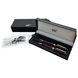 Coffret de stylos Montblanc Bordeaux et Or Doré Bordeaux
