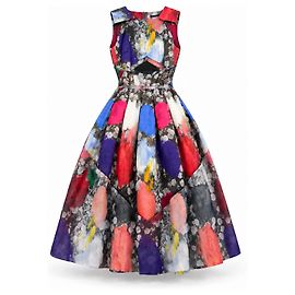 Christopher Kane Vestido de seda estampado Resort 2013 Multicolor