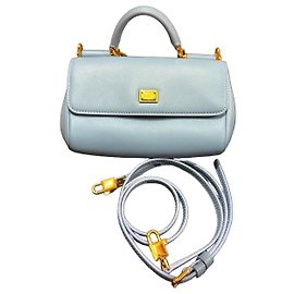 Dolce & Gabbana My Sicily Leather Handbag - Blue Blue
