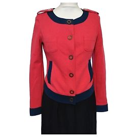Love Moschino Chaqueta Preppy Chic Roja y Azul Roja Azul oscuro