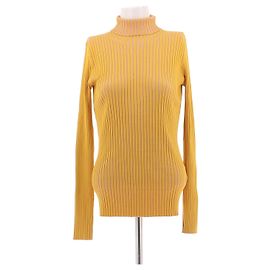 Autre Marque Cuello alto a rayas amarillo y rosa Amarillo