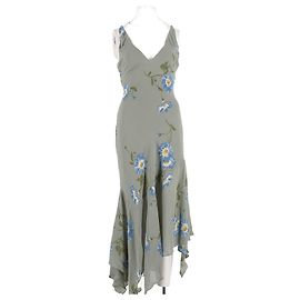 Robe midi verte en viscose Reformation Vert