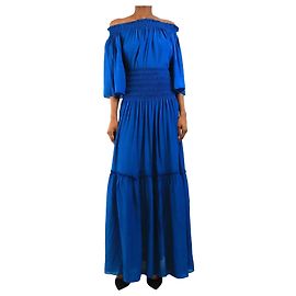 Joseph Set top a spalle scoperte e gonna maxi texturizzata Siam blue - size UK 8 Blu