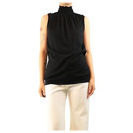 Prada Black high-neck fine-knit top - size UK 12 Black