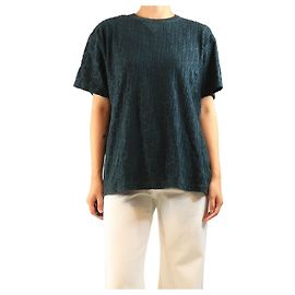 Autre Marque T-shirt monograma em towelling verde escuro - size S Verde