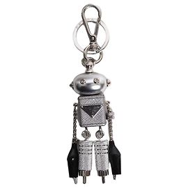 Prada Silver robot bag charm Silvery
