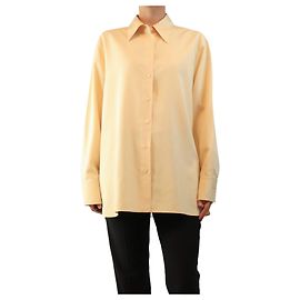 The row Butter yellow silk shirt - size UK 14 Yellow
